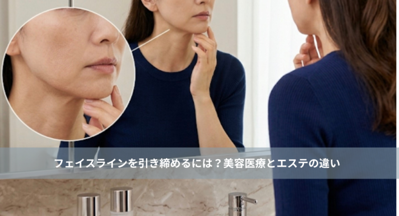 大名・赤坂のリフトアップ専門サロンLyonのブログ/フェイスラインを引き締めるには？美容医療とエステの違い｜大名・天神エステ/アイキャッチ画像